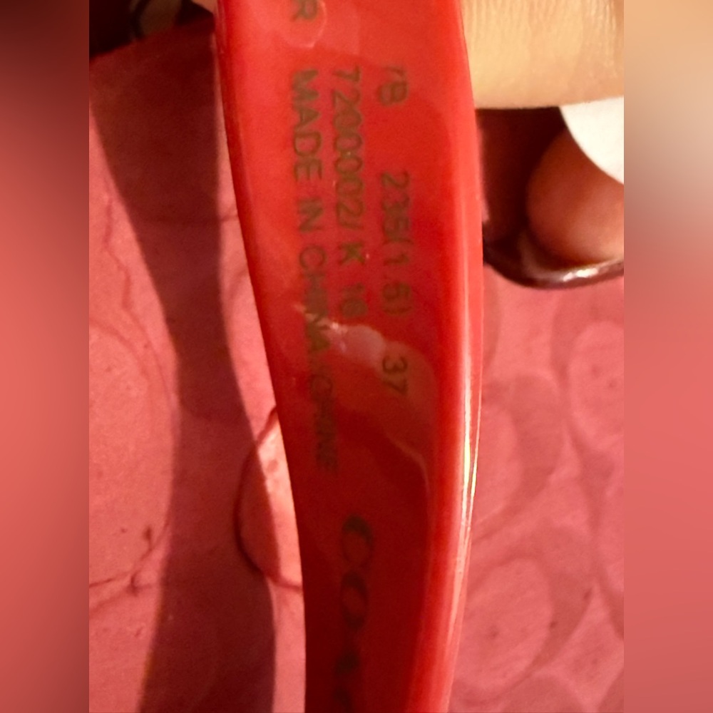 Coach Abbigail Red Floral Flip Flops sz 7-8 - Picture 6 of 11